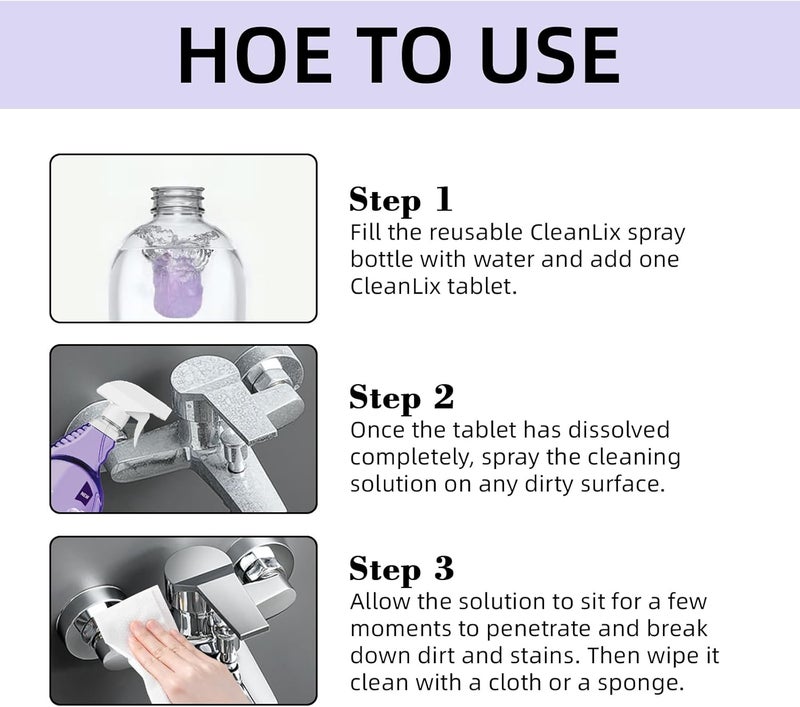 YILEST Spray Oven Cleane - Pray Cleaner for Ovens,All-Purpose Cleaners,Multi-Surface Cleaners with Concentrated Cleaning Tablets,Cleaning Sprays for Kitchen,Bathroom(18pcs) - Image 3